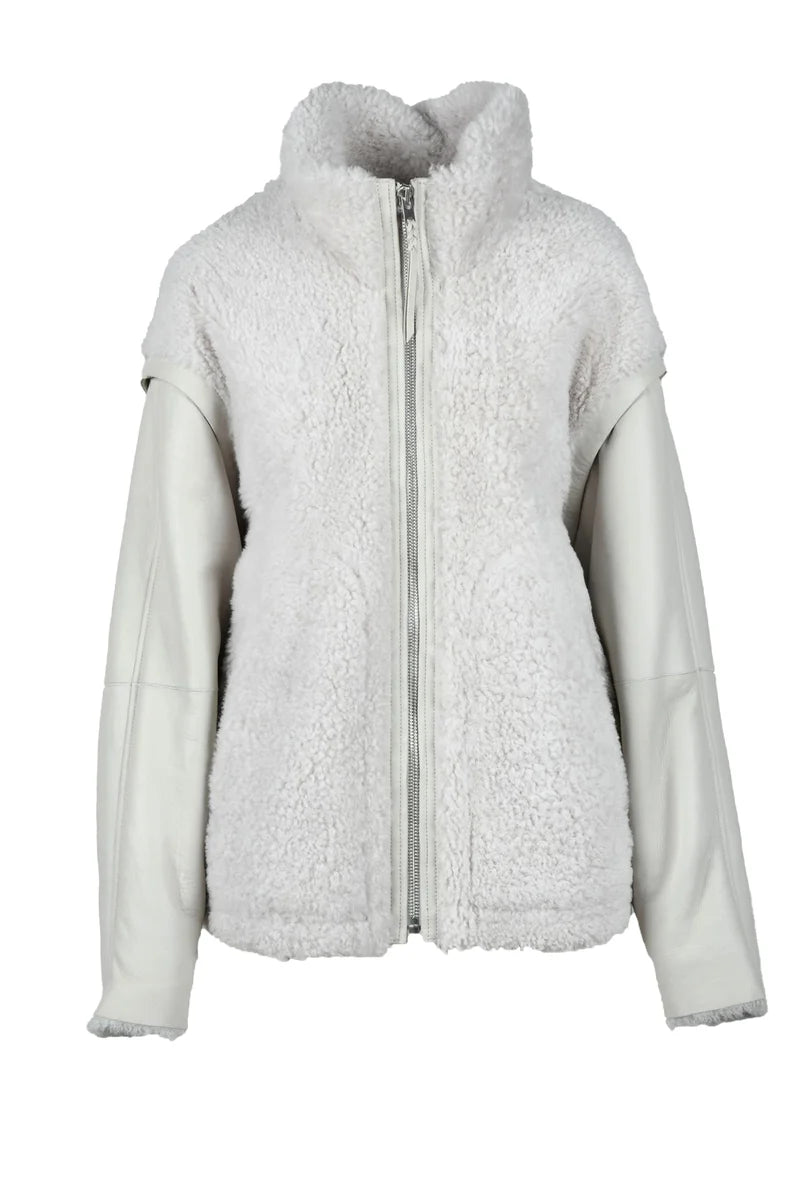 Leather Jacket - Light Grey
