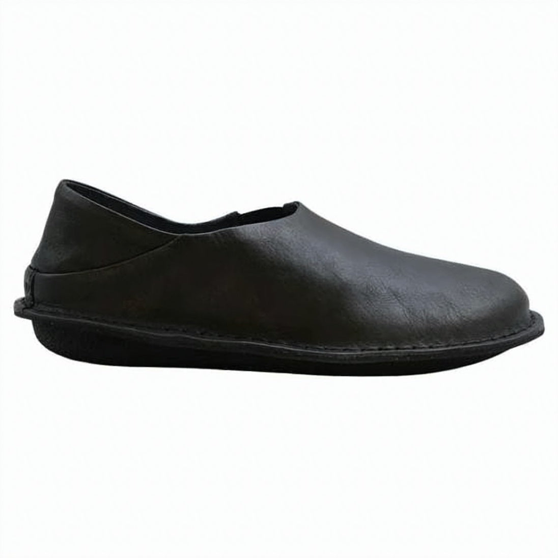 Black Slip-On Sneakers with Rubber Sole