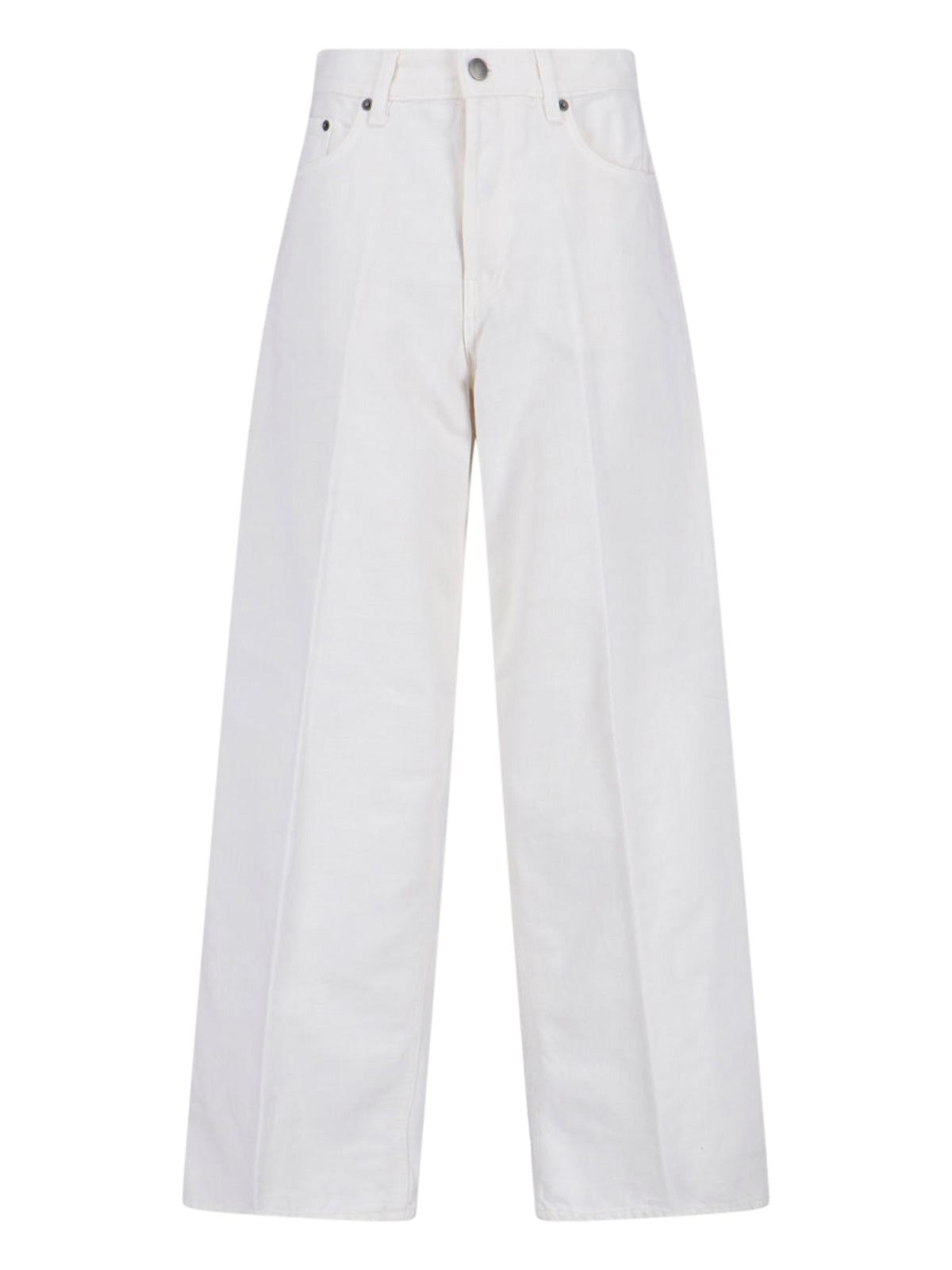Wide-Leg Denim Pants With Classic Five-Pocket Design