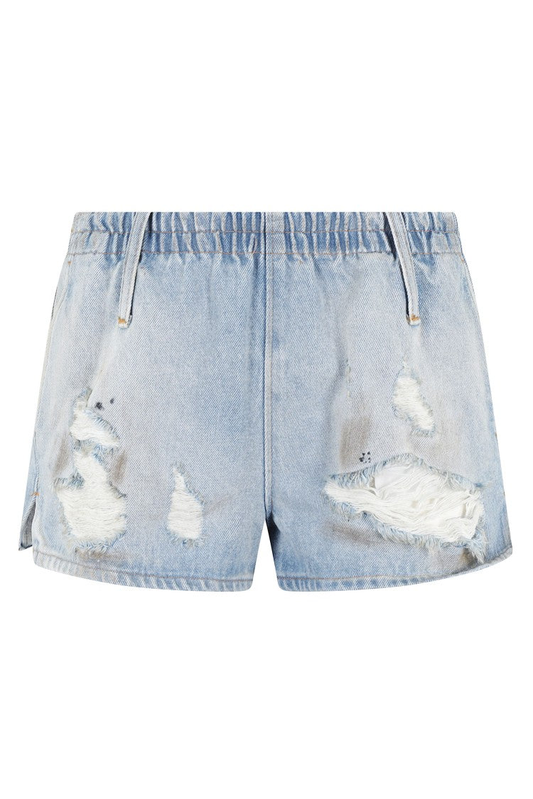 Vintage-Inspired Distressed Denim Shorts
