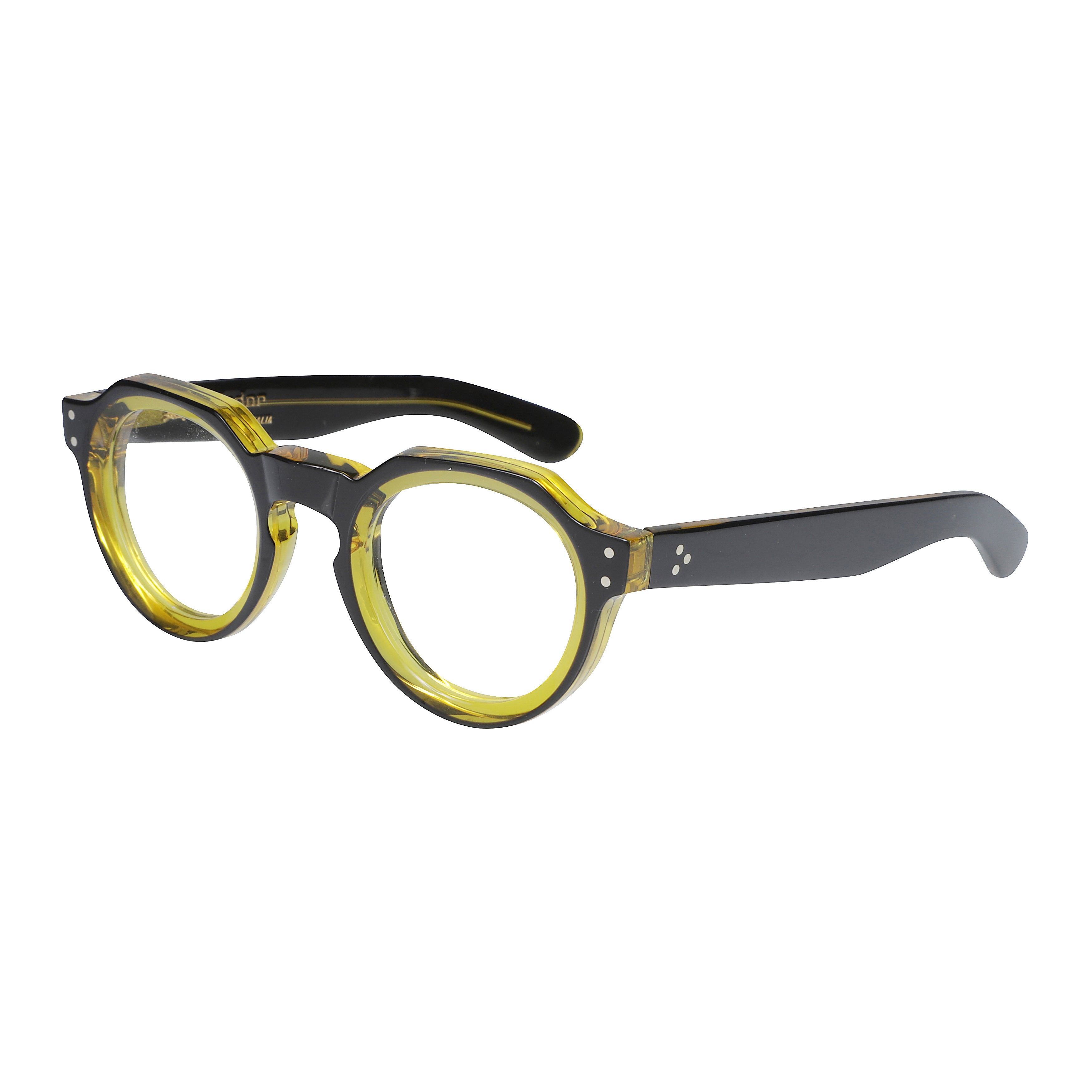 Spike Two-Tone Round Frame Sunglasses with Metallic Rivets