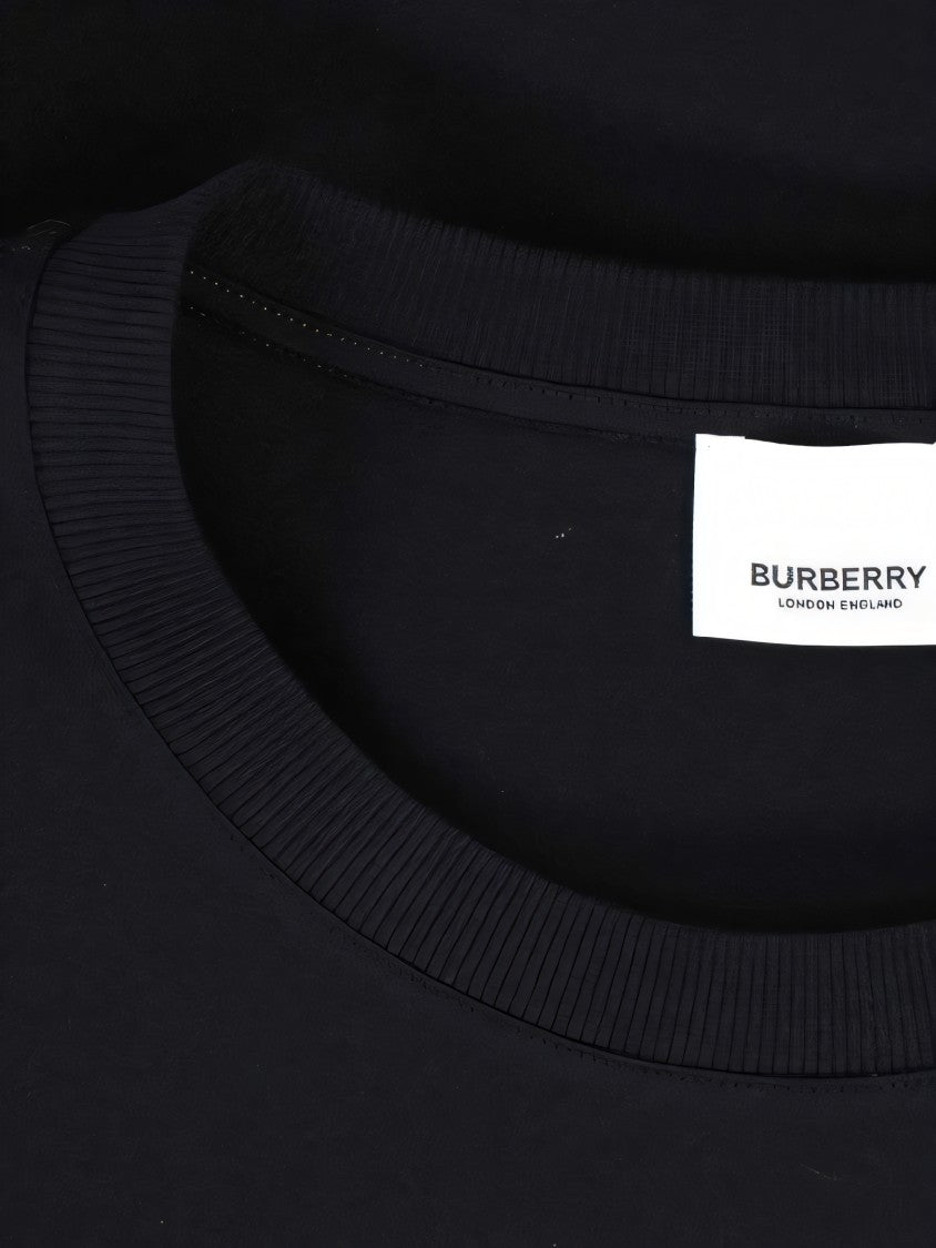 Black Cotton T-Shirt With Embroidered Logo