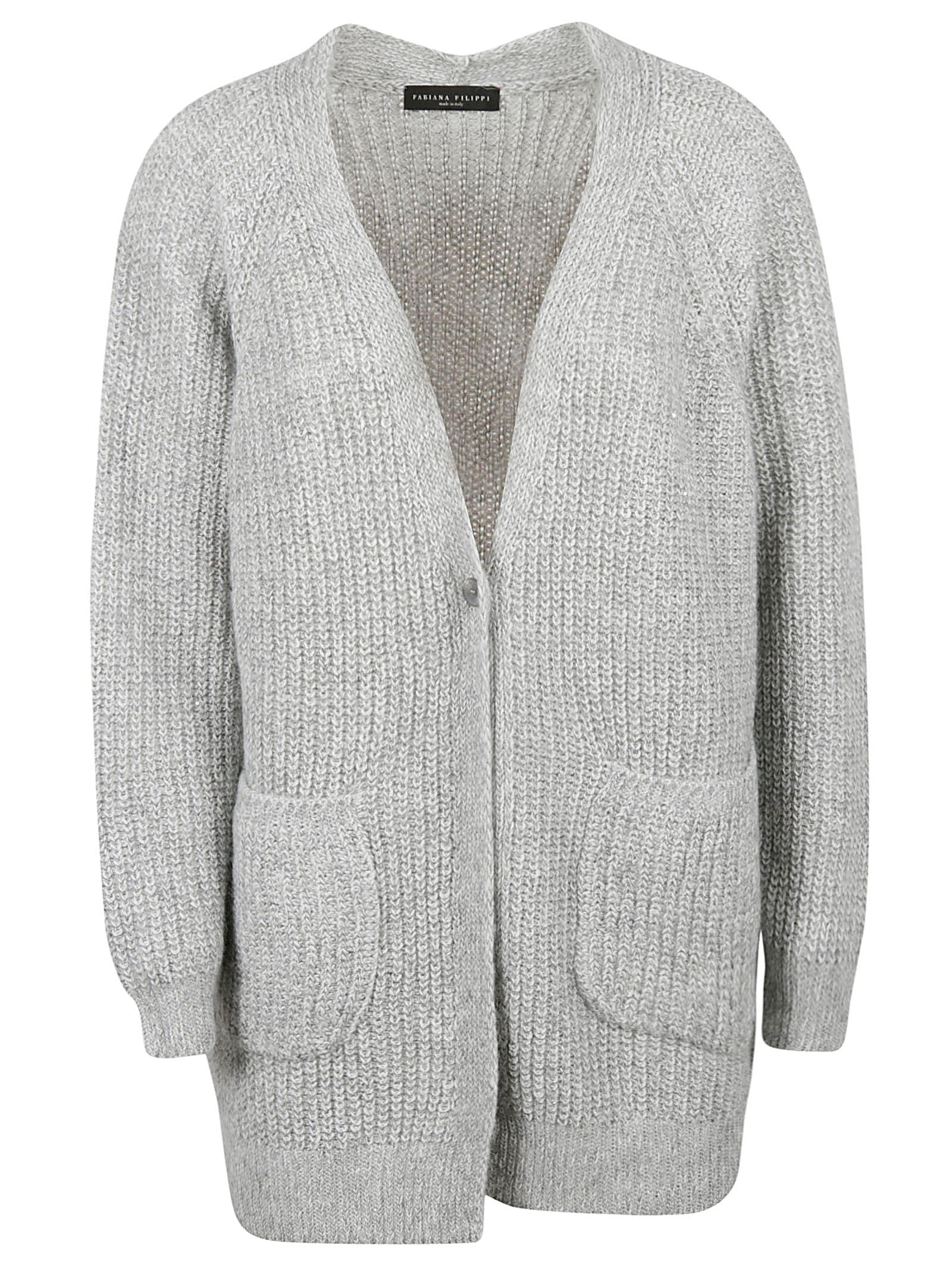 Heathered Knit Sweater with Ribbed Cuffs