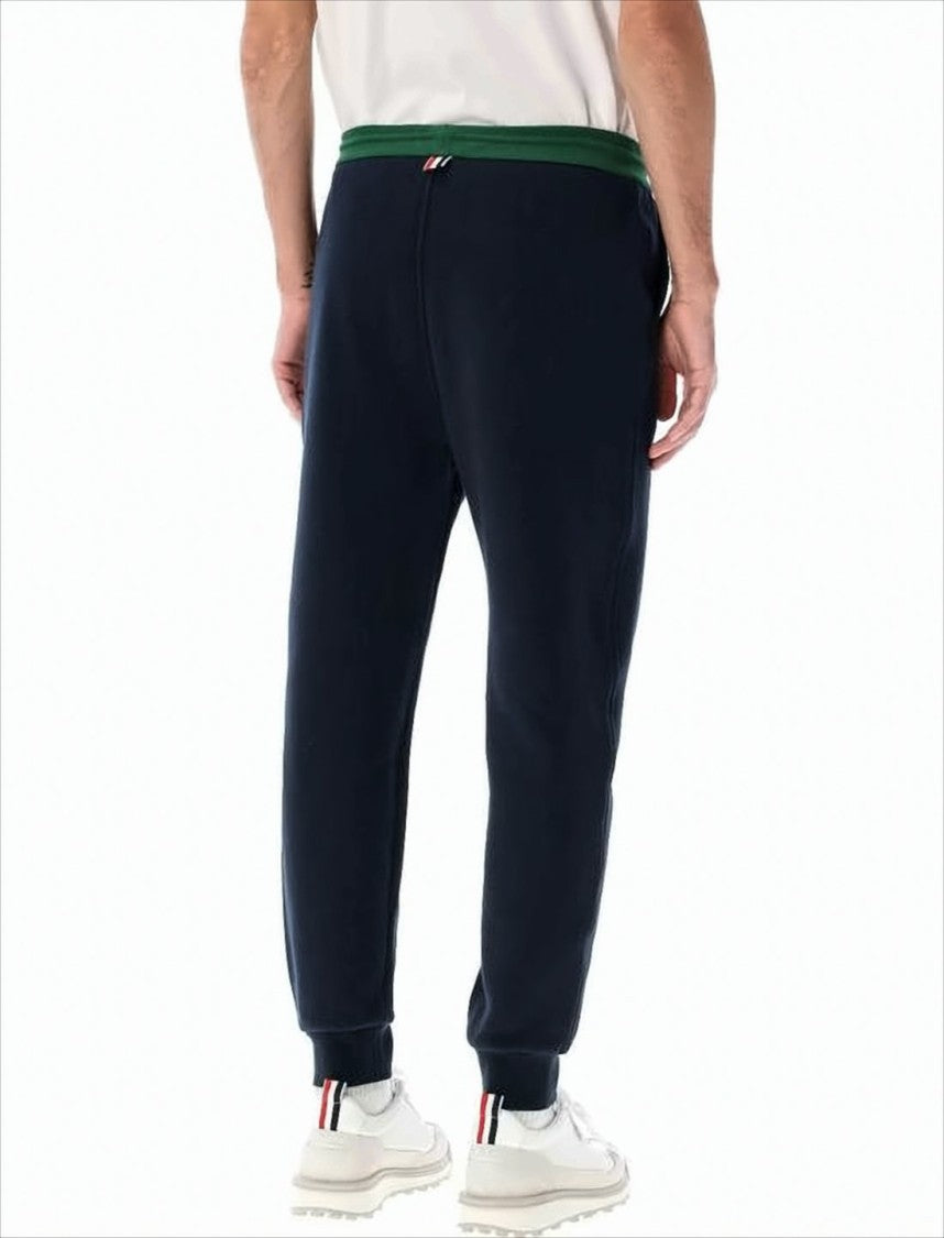 Relaxed Fit Jogger Pants with Drawstring Waistband and Contrasting Cuffs