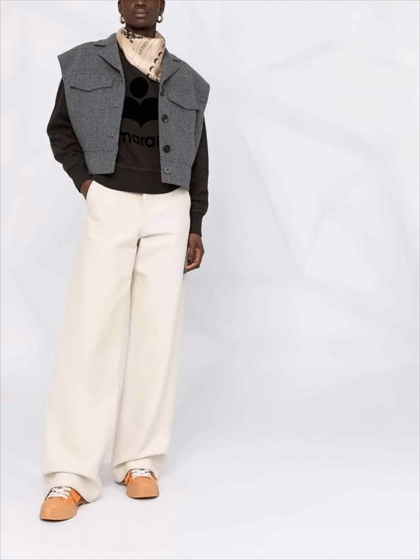 Long-Sleeve Top with High Neckline and Bold Logo
