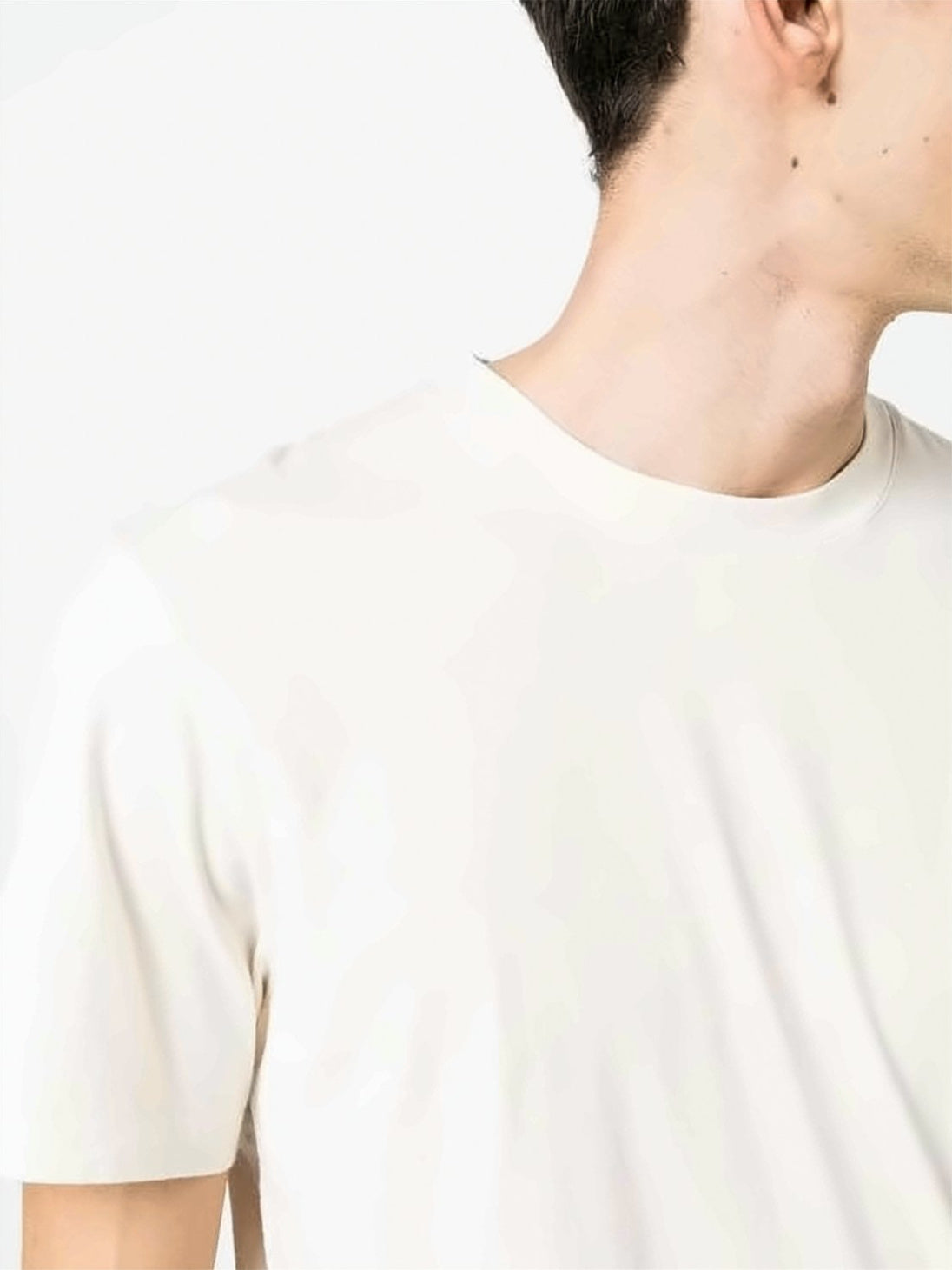 Minimalist Off-White Cotton Crew Neck T-Shirt