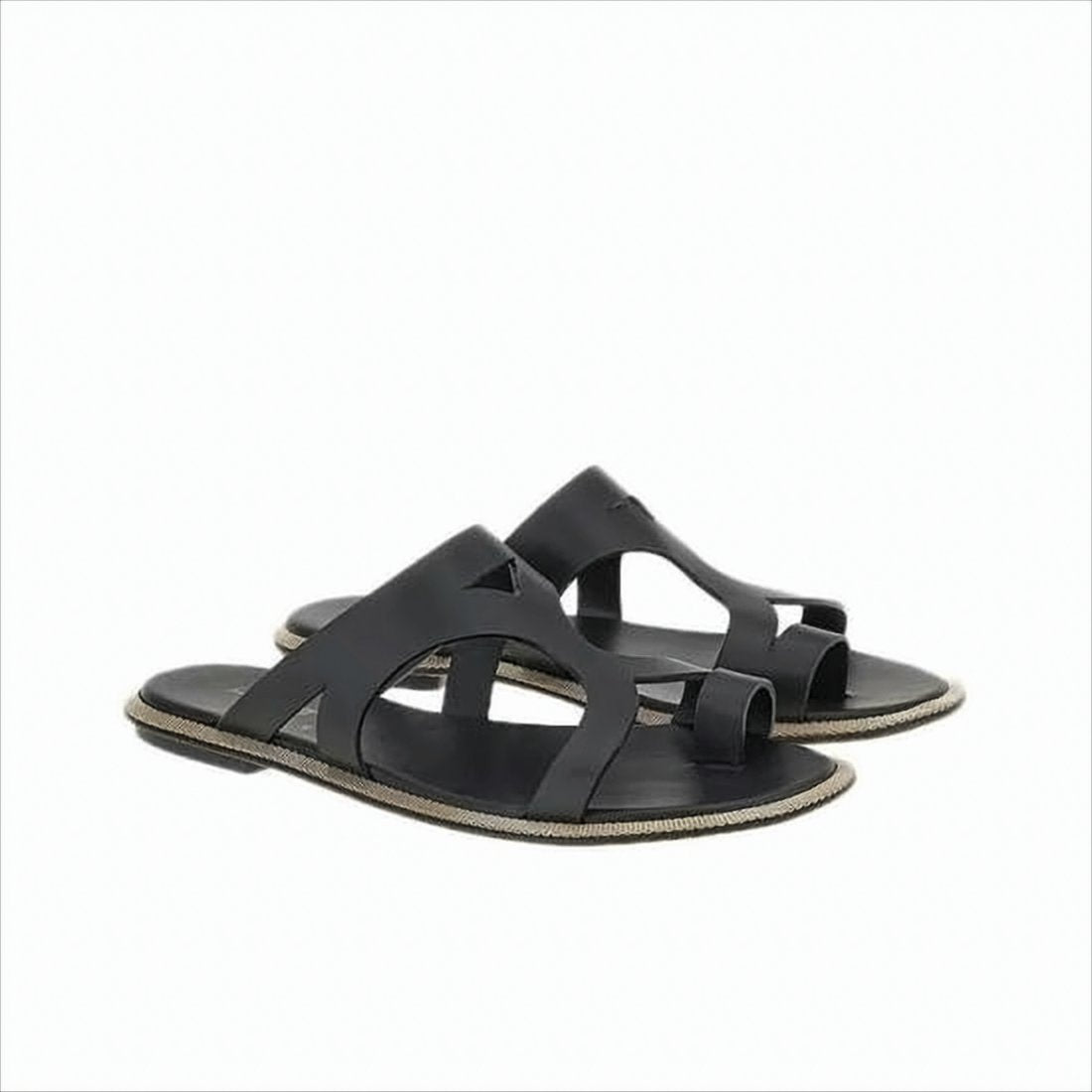 Flat Slip-On Sandals with Cut-Out Details