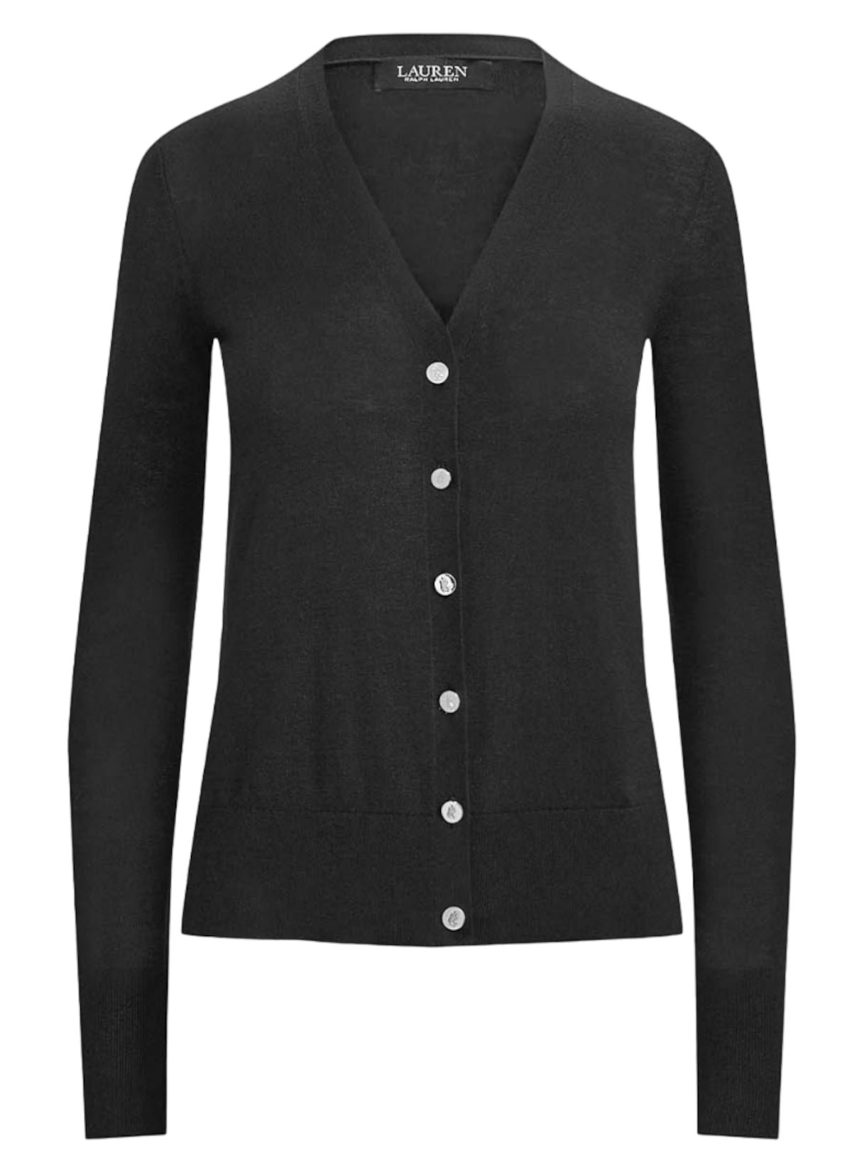 Long Sleeve Cotton-Modal Cardigan with V-Neckline