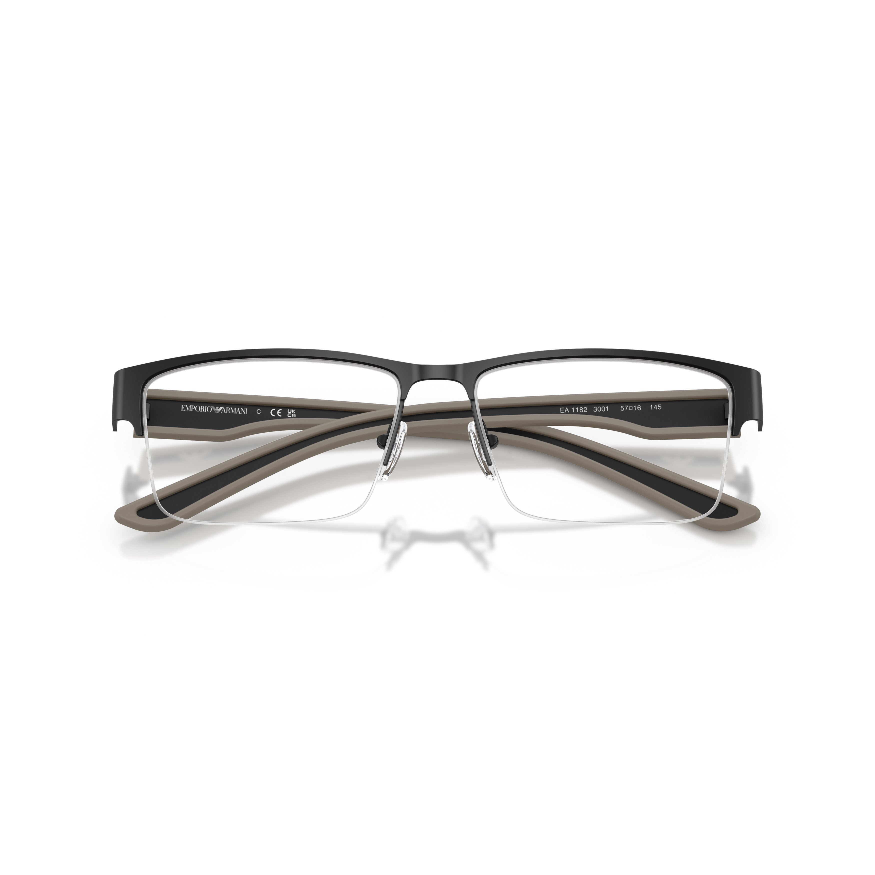 0ea1182 Semi-Rimless Rectangular Eyeglasses with Black Frame