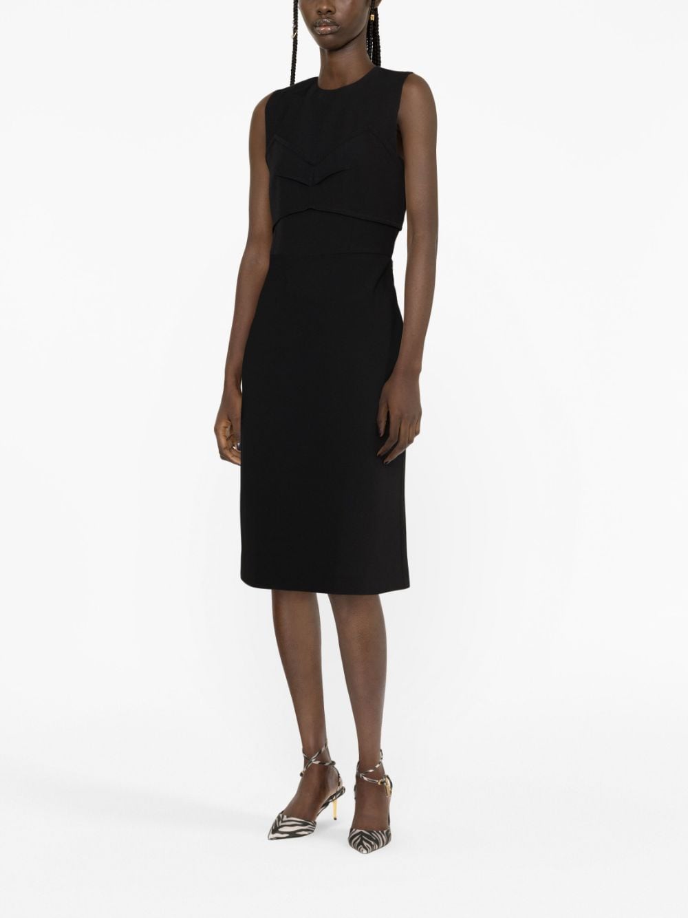 Black Mirto Sleeveless Cut-Out Midi Dress