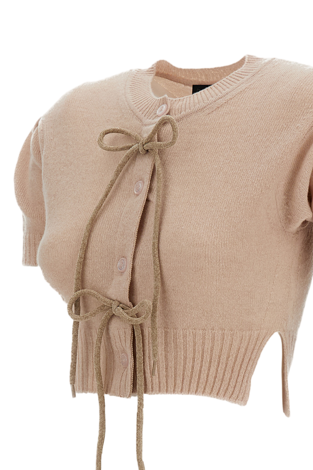 Pink Cropped Cashmere Cardigan