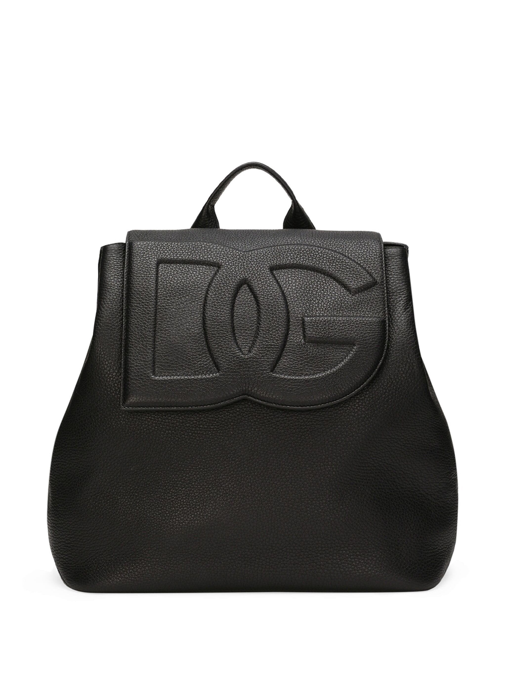 Black Deerskin 3D Embossed Logo Backpack