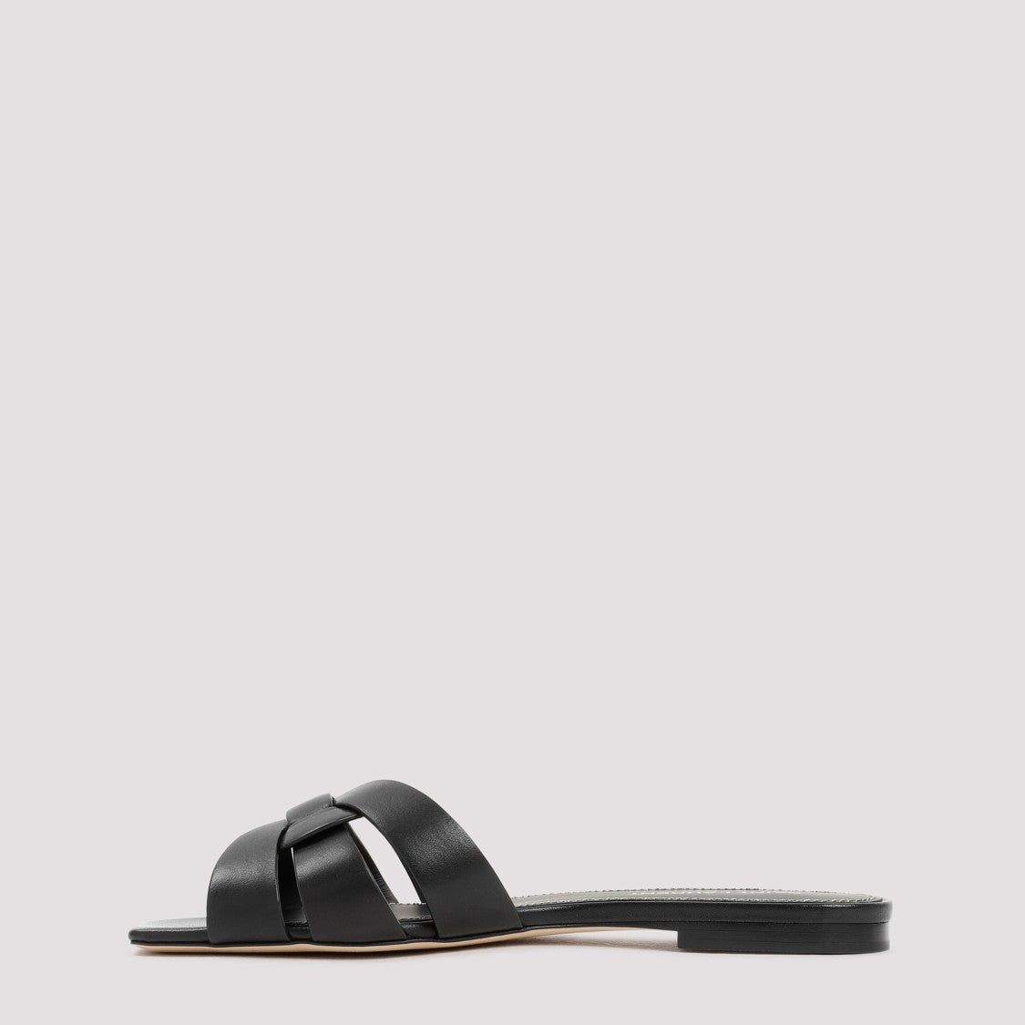 Black Leather Flats