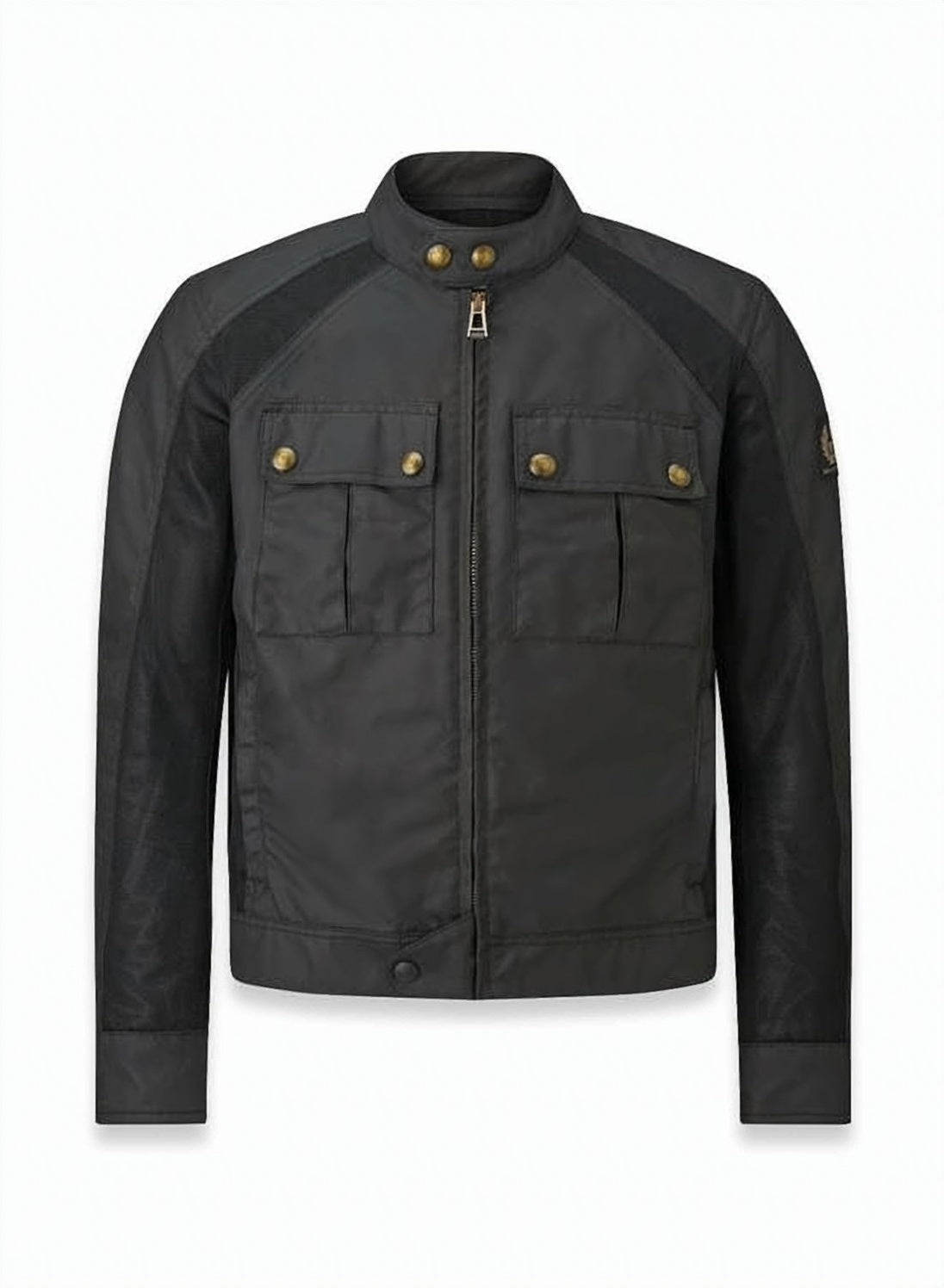 Structured Black Jacket with High Collar