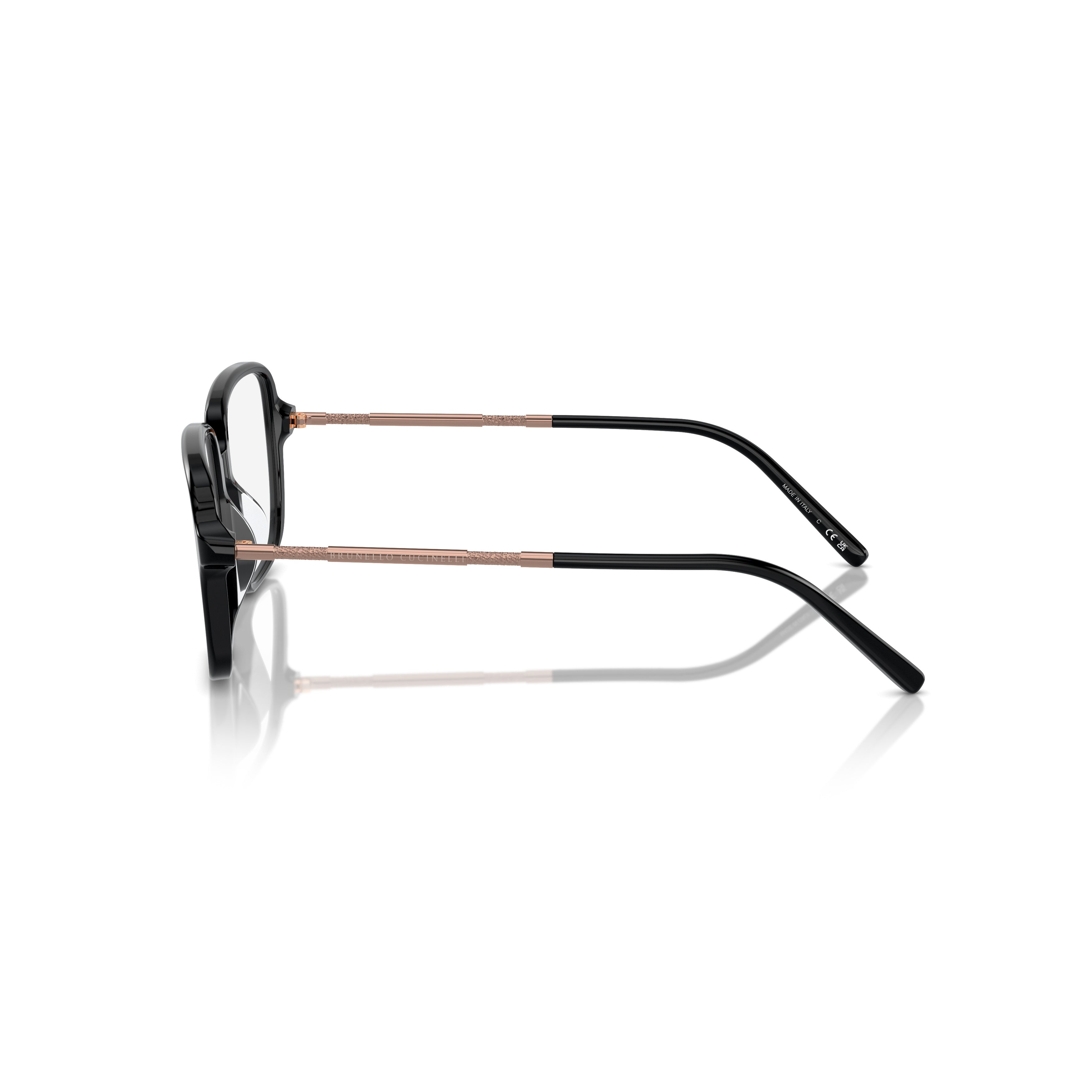 0bc3001 Square Acetate Eyeglasses with Metallic Temples
