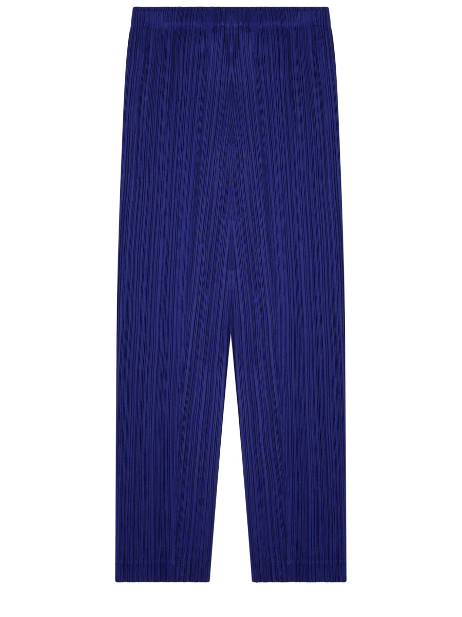 Cropped Pleated Pants with Textured Finish