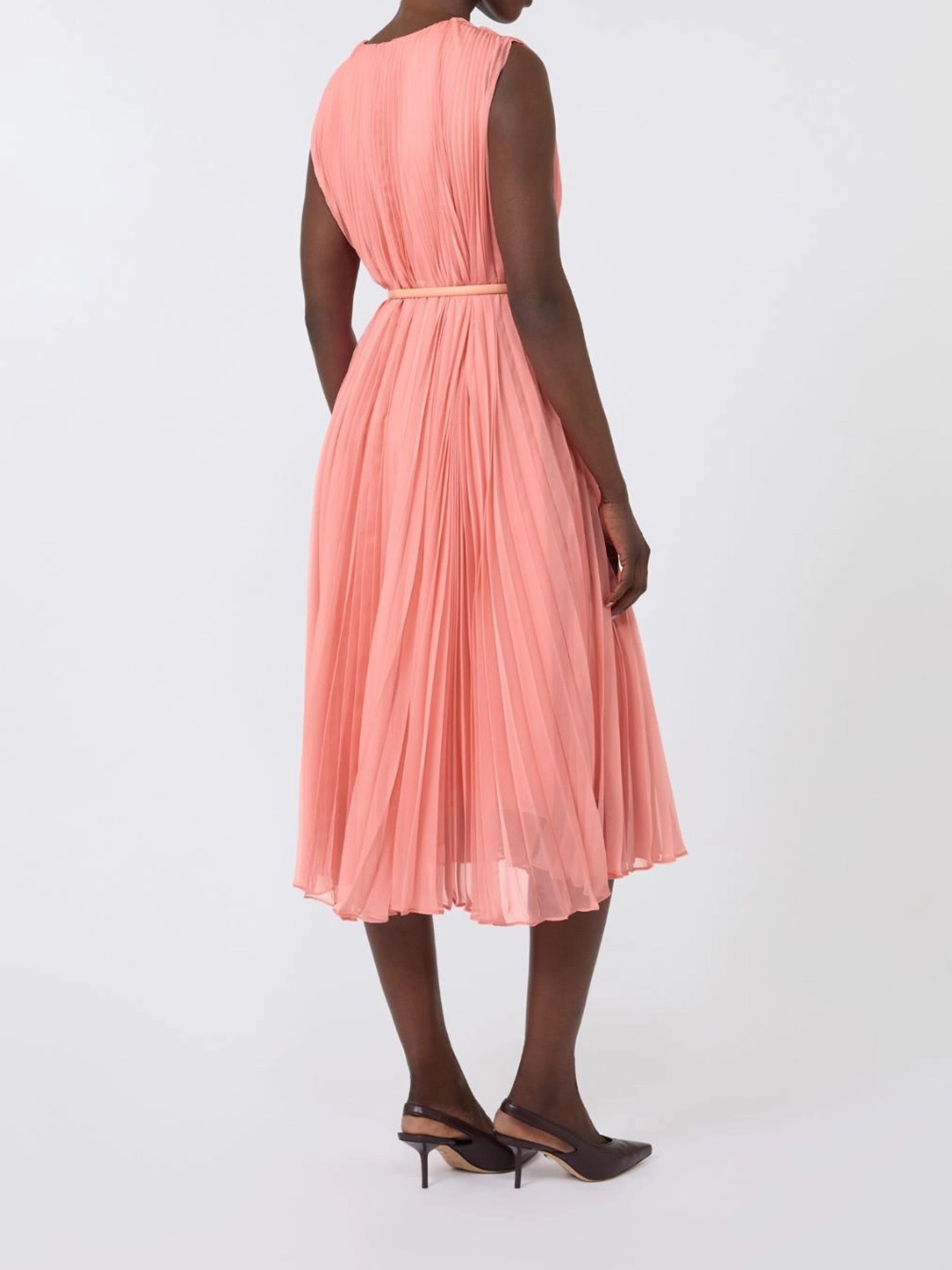 Pink Mxecapsul Sleeveless Midi Pleated Dress