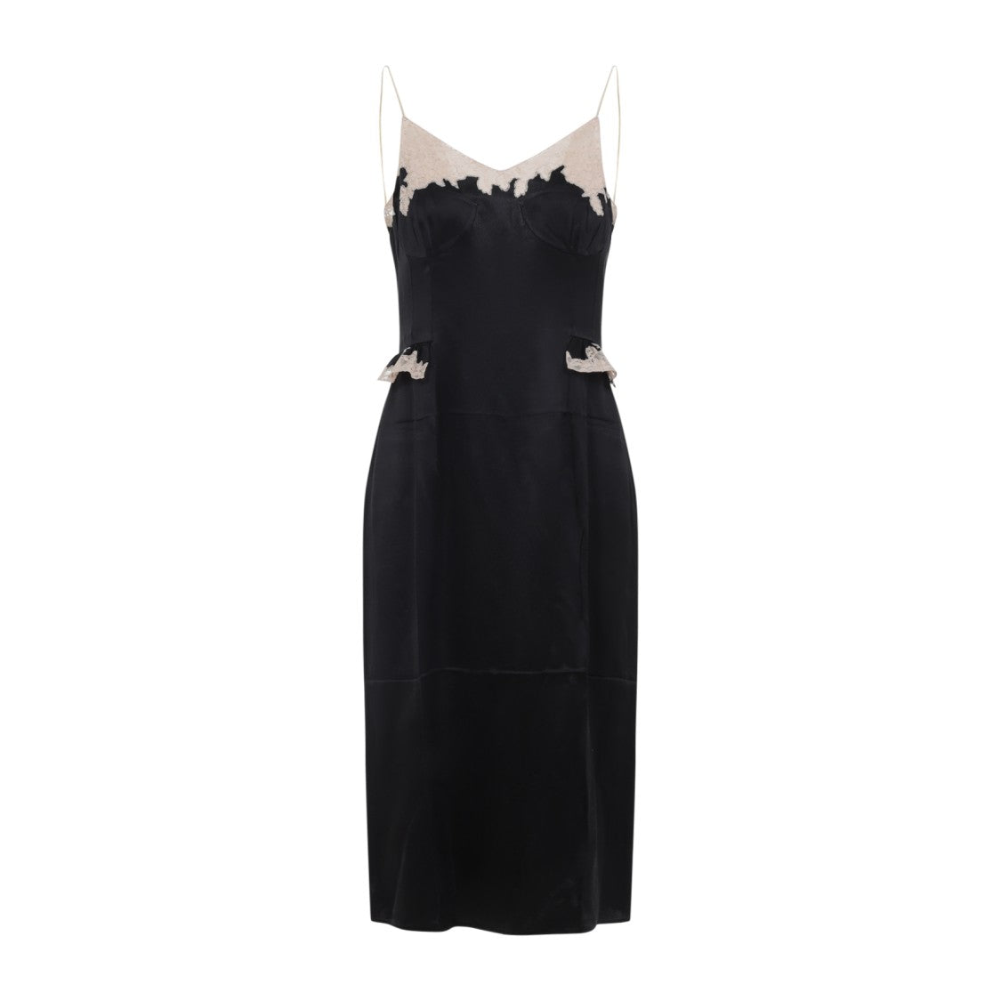 Silk Evening Dress With Lace Detailing