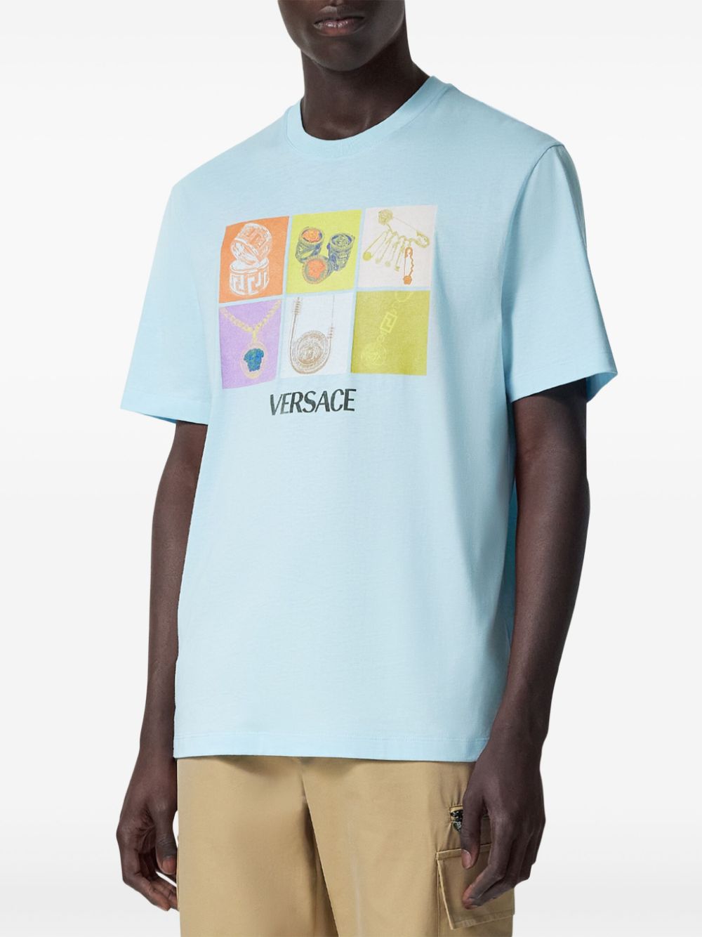 Relaxed-Fit Aqua Blue T-Shirt