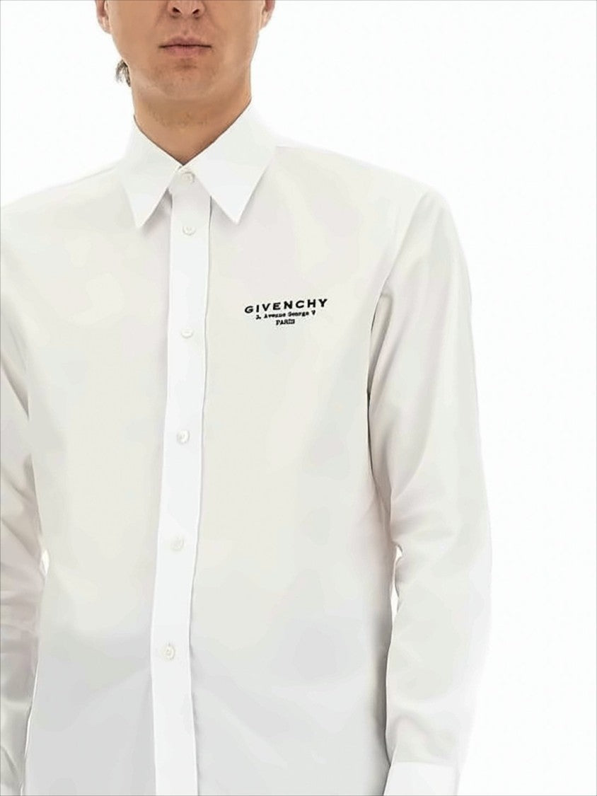Long-Sleeve Button-Down Shirt with Subtle Logo Detail
