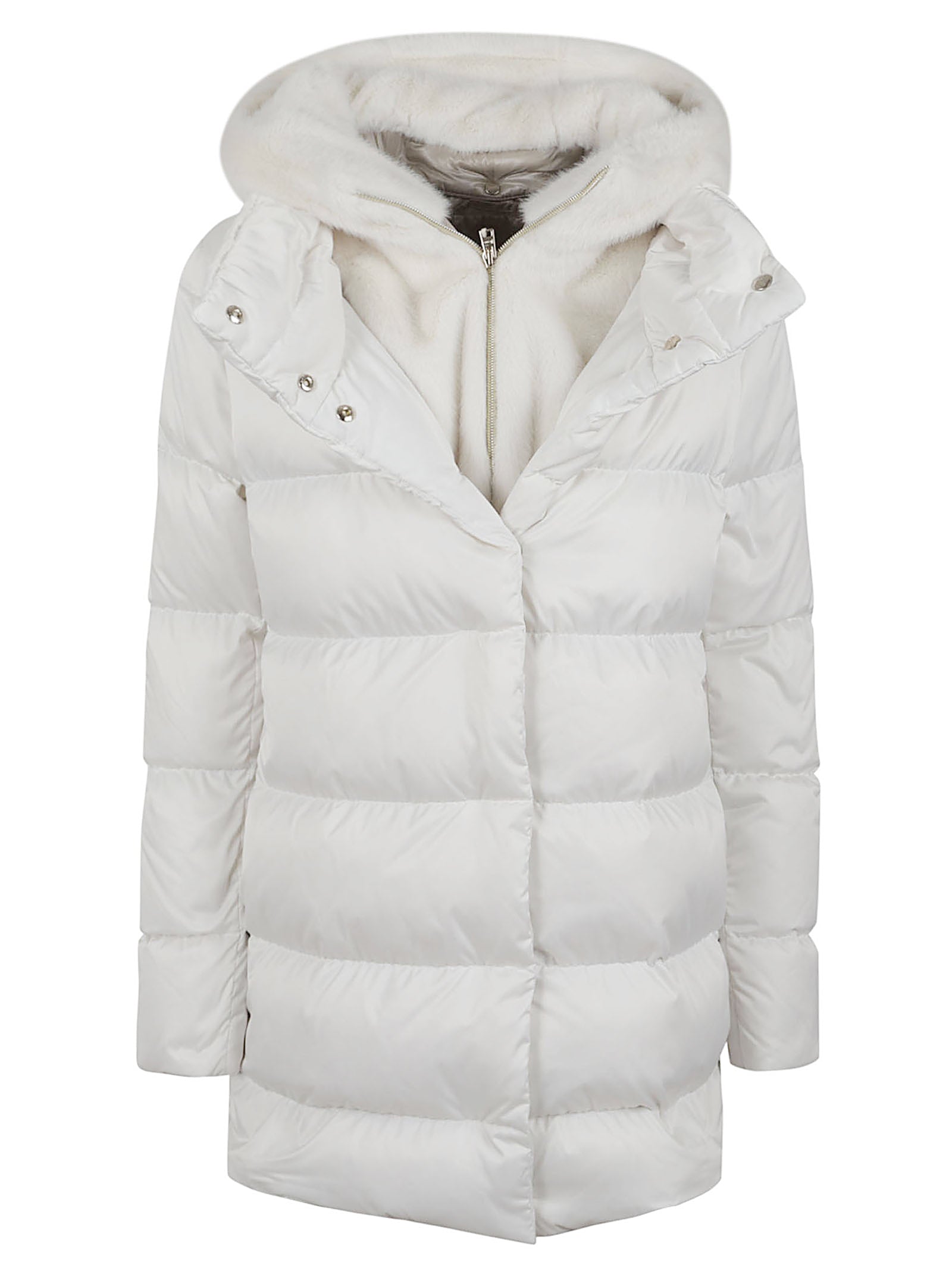 A-Shape Satin Coat With Fixed Hood