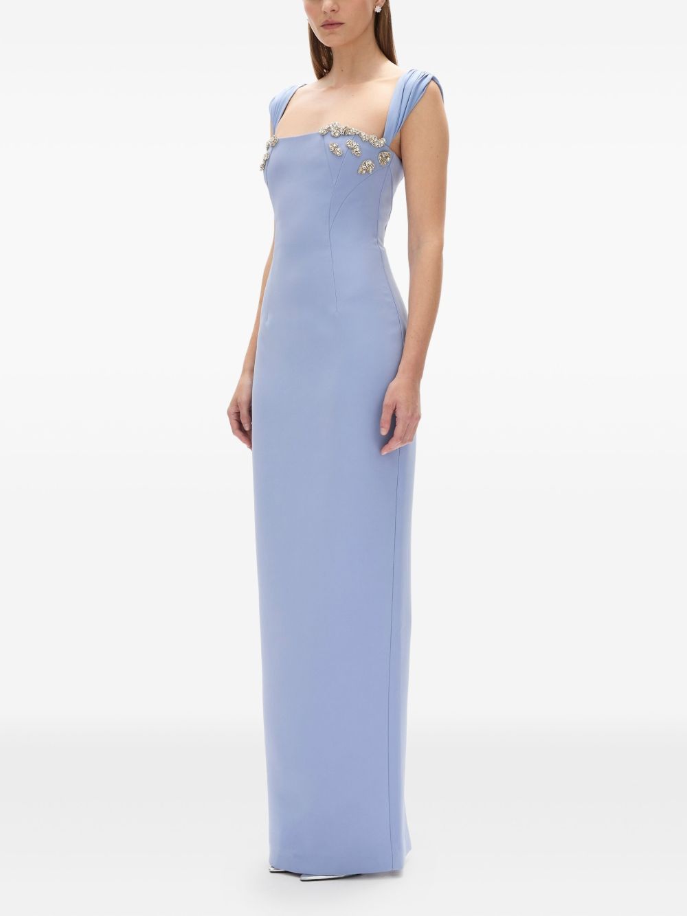 Fitted Column Dress with Straight Neckline