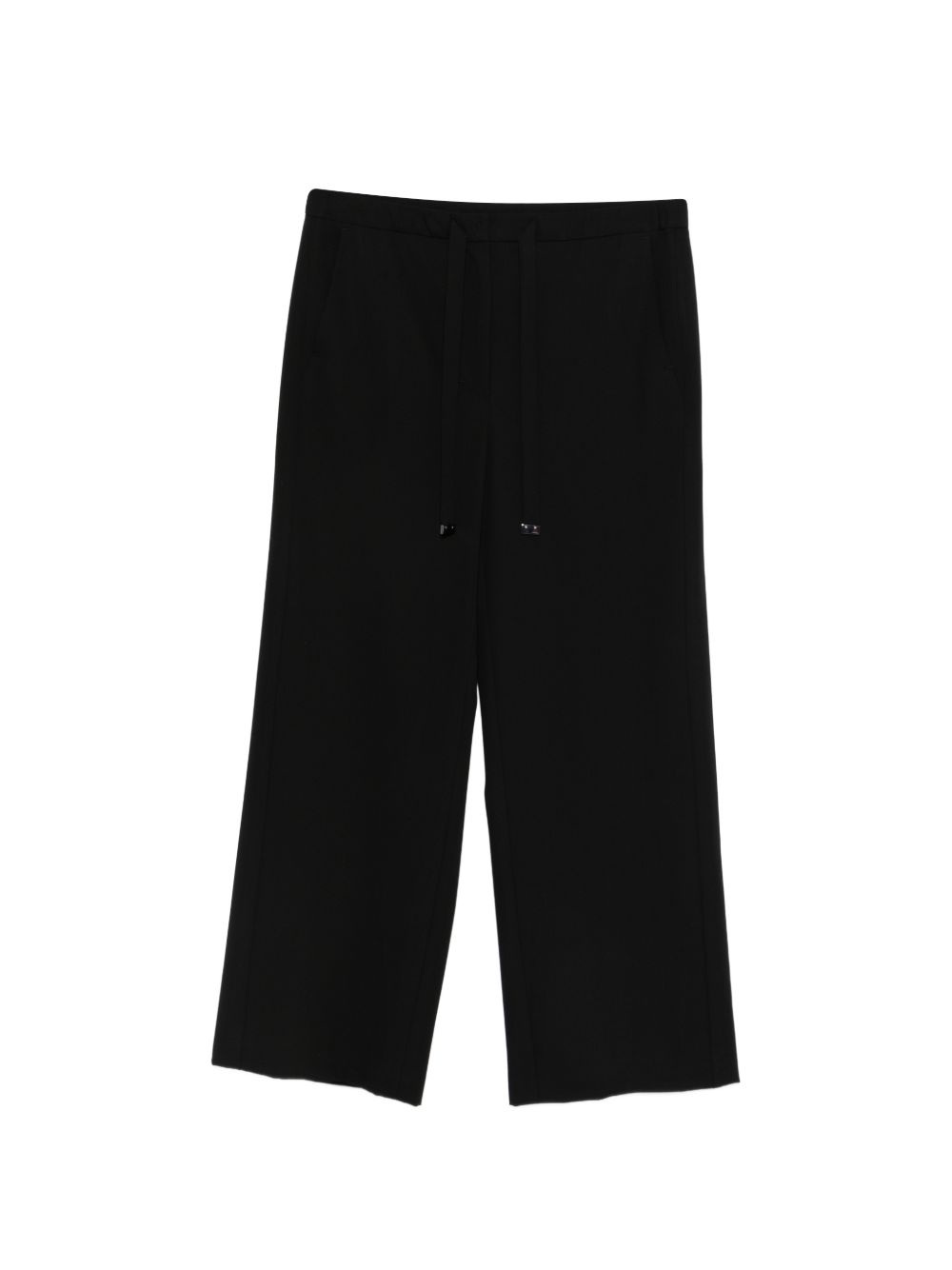 Elasticated Waist Black Wool Pants