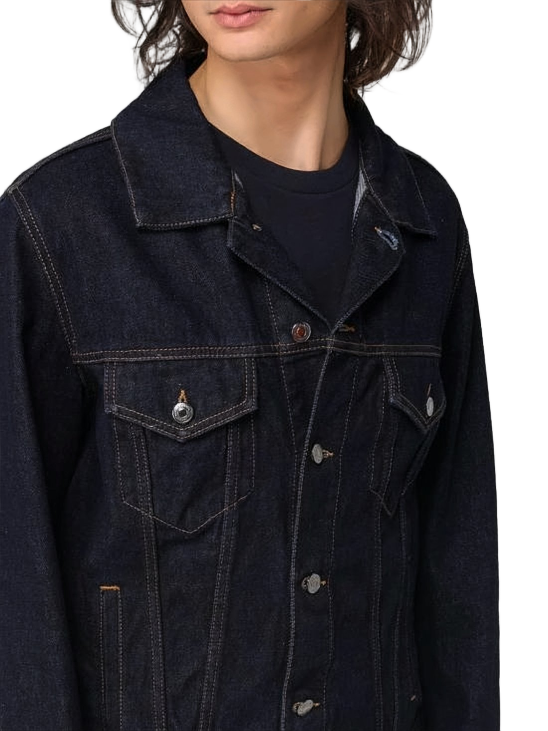 Classic Blue Denim Jacket with Structured Silhouette