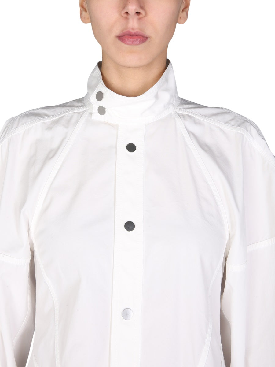 High Neck Midi Dress with Button Detailing