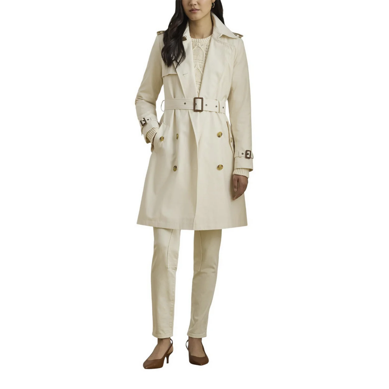 Natural Lined Cotton Blend Coat