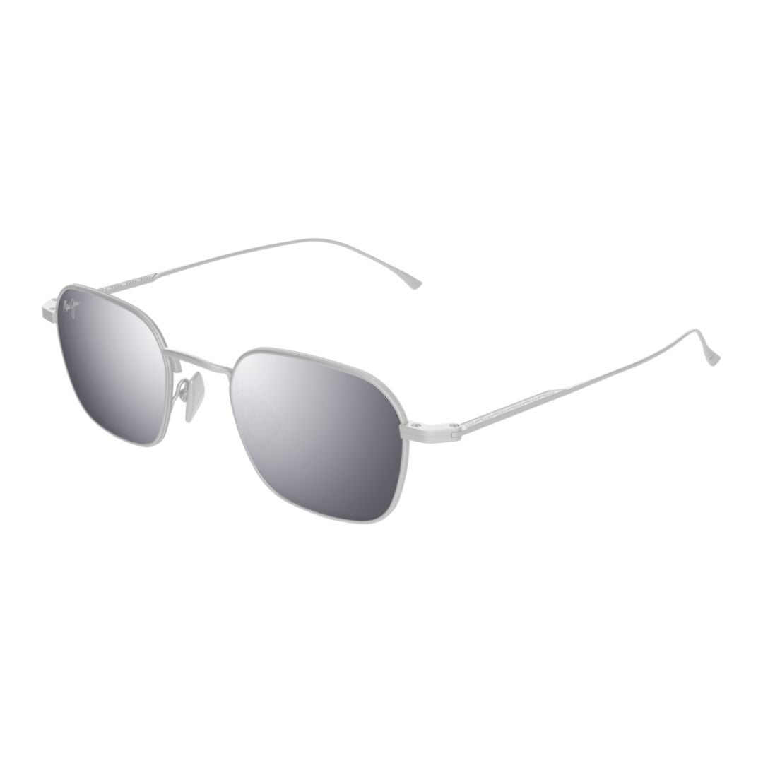 Mekala Minimalist Rectangular Sunglasses with Reflective Lenses