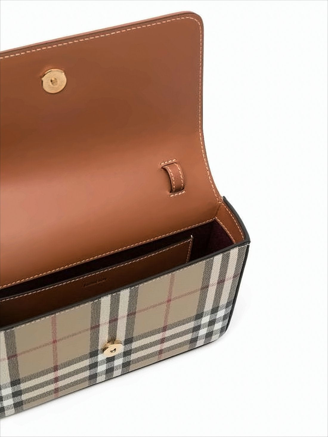 Rectangular Check Pattern Crossbody Bag