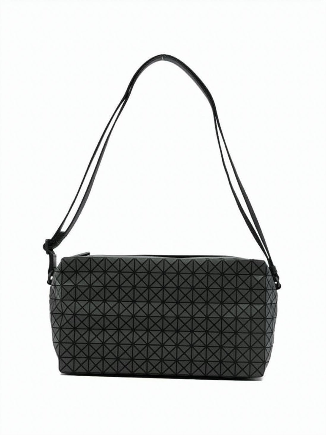 Geometric-Patterned Cotton Shoulder Bag