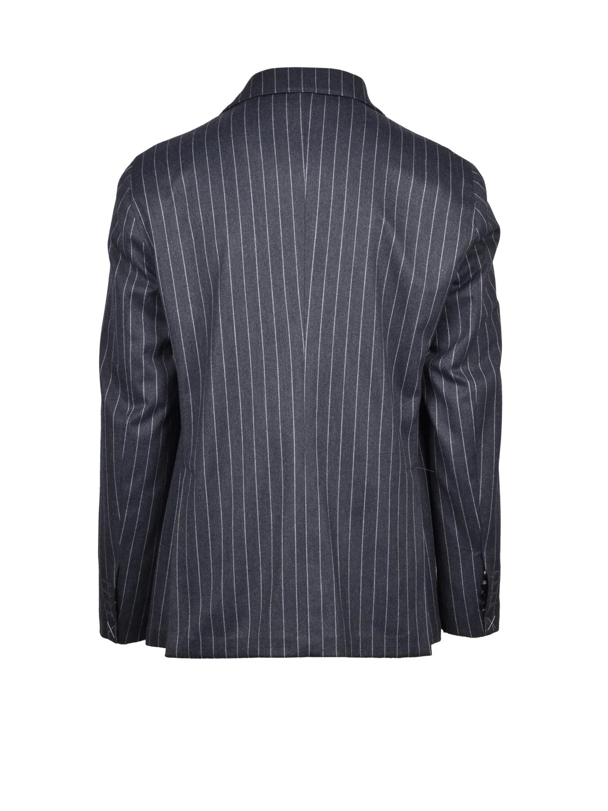 Grey Polyester Viscose Elastane Double-Breasted Suit