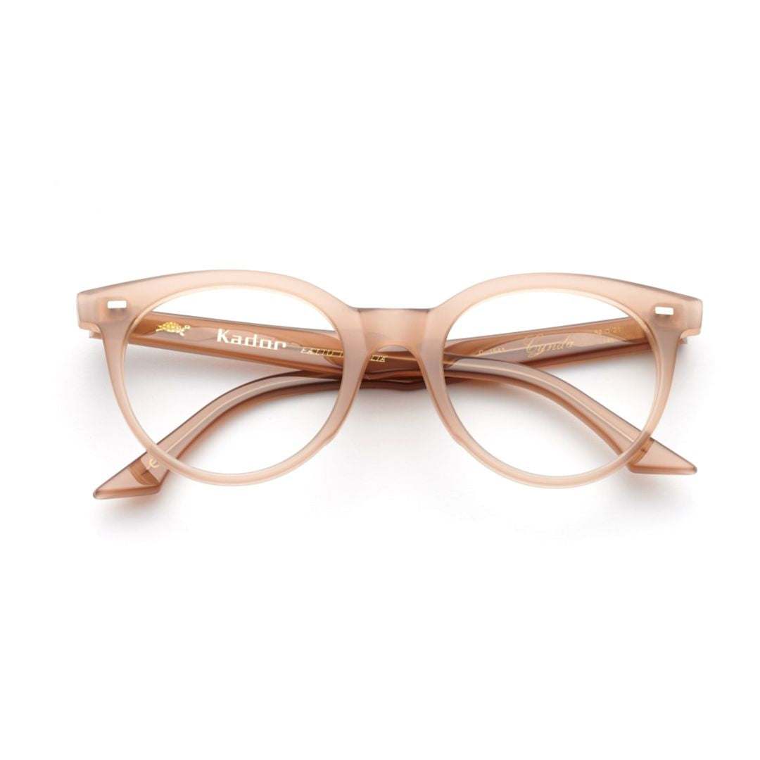 Cynda Rounded Frame Eyeglasses with Translucent Beige Finish