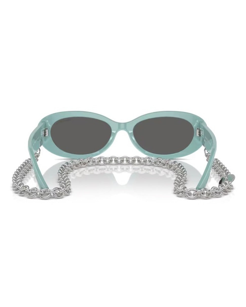 Tiffany Blue Sunglasses With Dark Grey Lenses