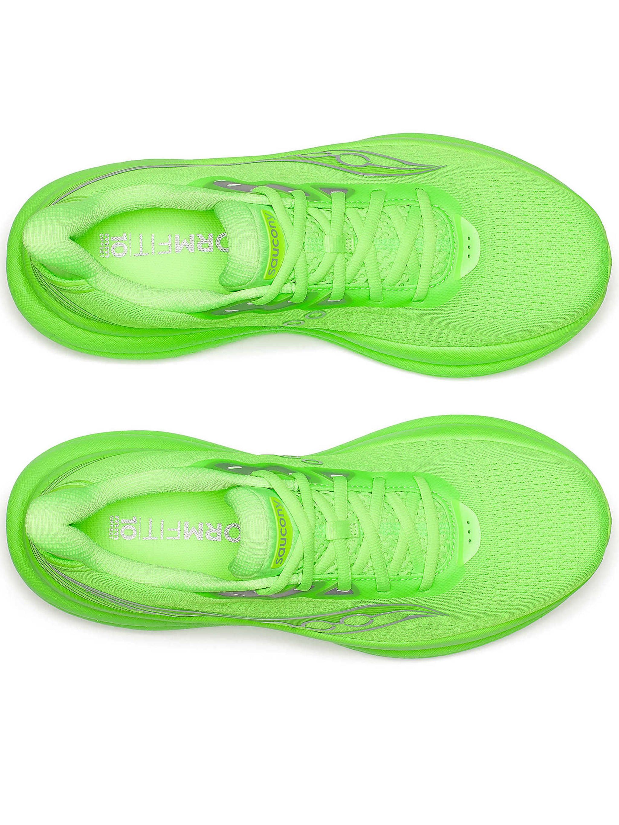 Neon Green Running Shoes with Breathable Mesh Upper