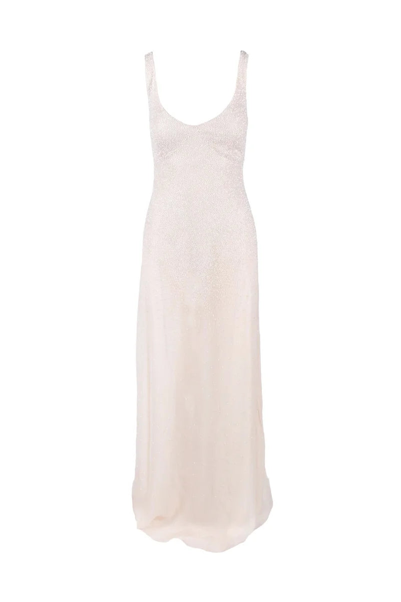 Women's Dress White Beaded
