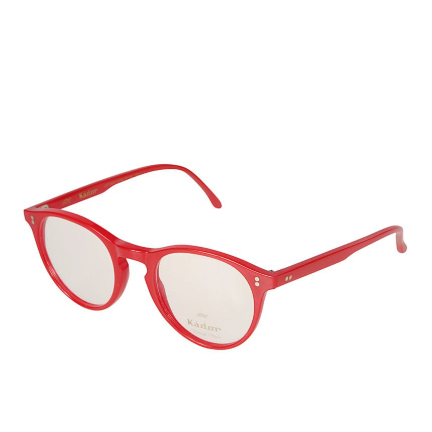 Chyli Bold Round Frame Red Eyeglasses with Glossy Finish