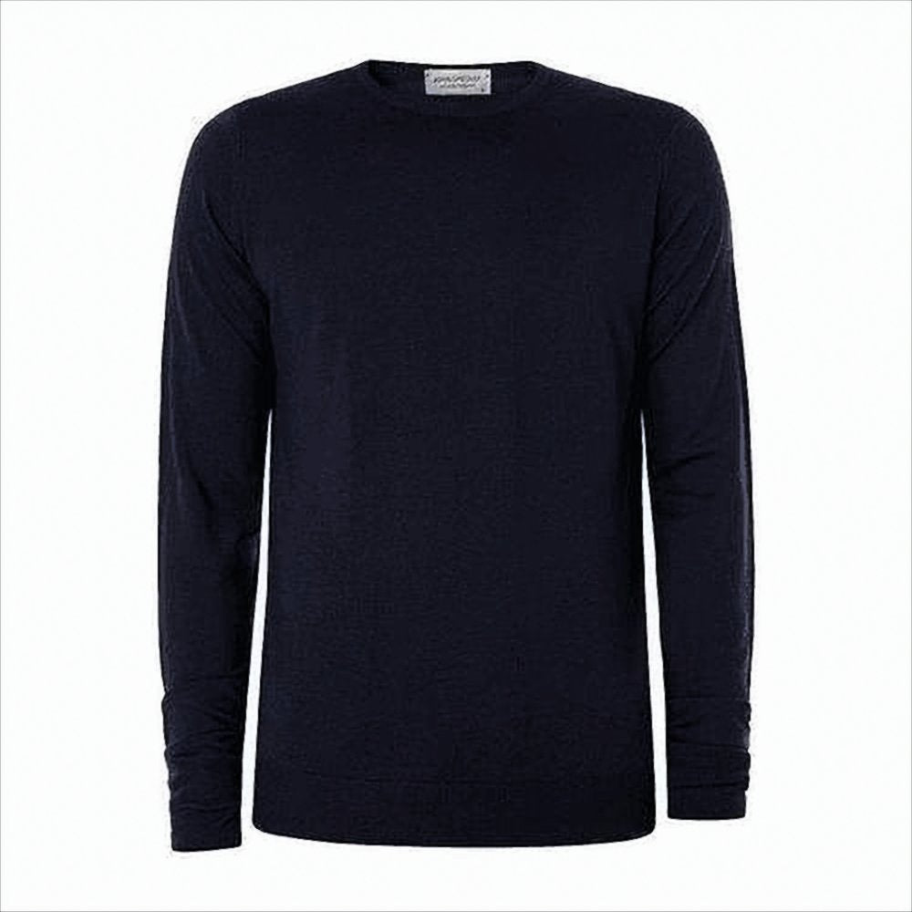 Fitted Blue Merino Wool Sweater