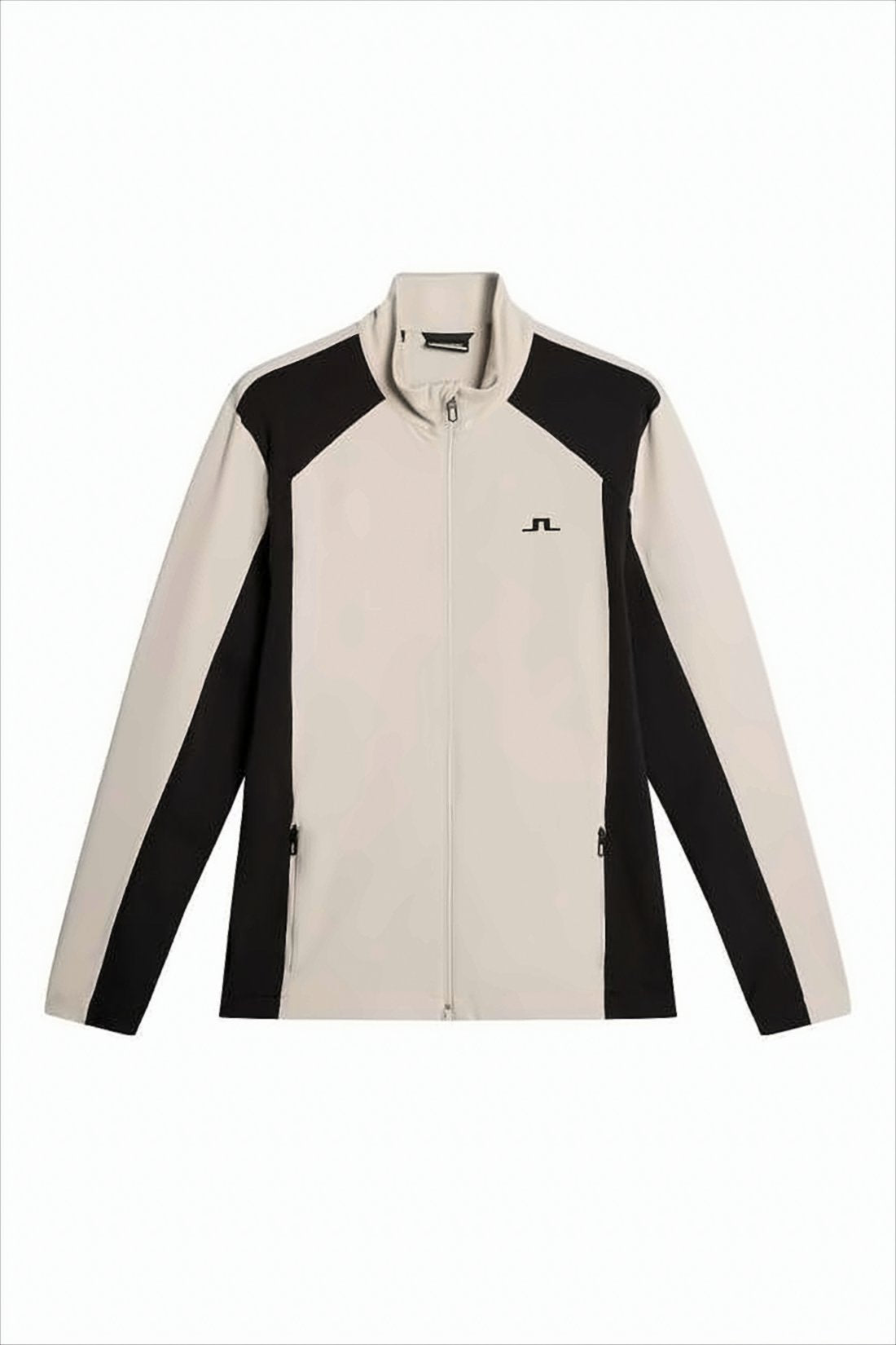 Contrasting Panel Jacket with Front Zipper Closure