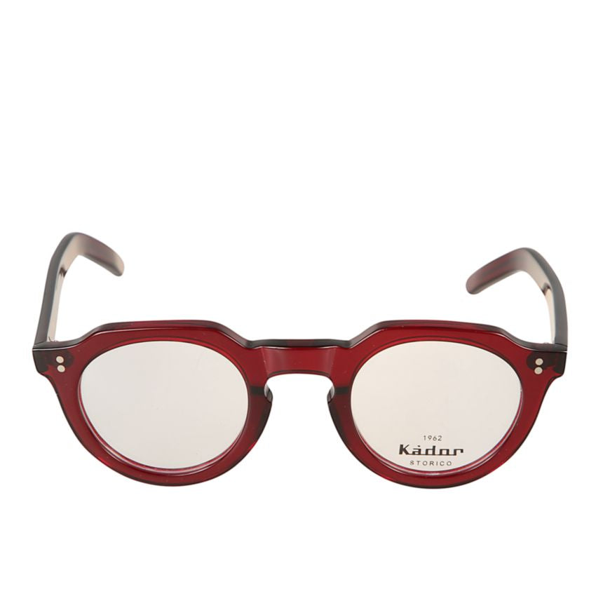 Storiko Round Frame Burgundy Eyeglasses with Keyhole Bridge Design