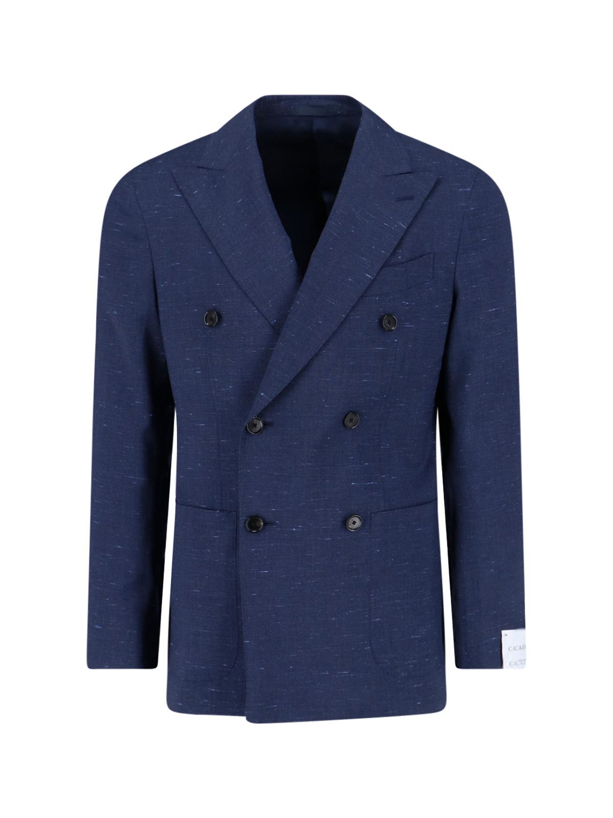 Double-Breasted Wool And Silk Blazer, Blue