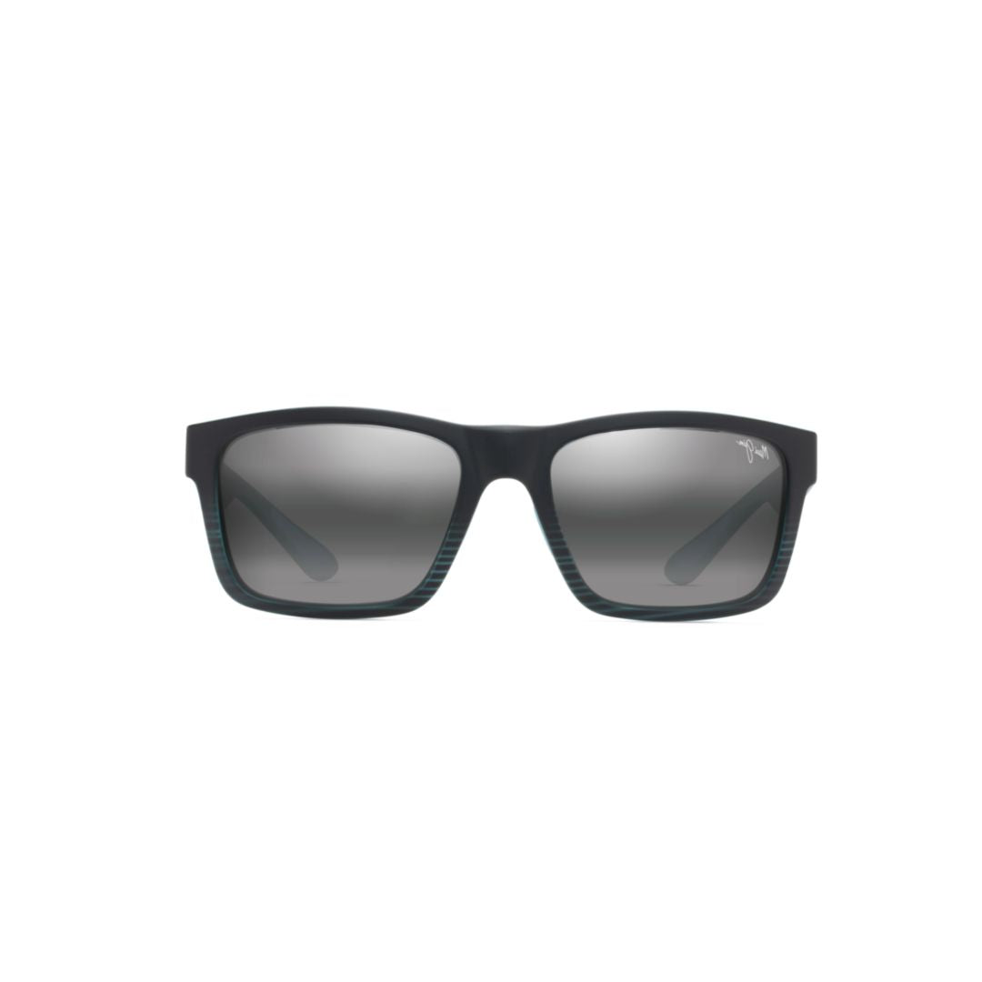 The Flats Rectangular Matte Black Sunglasses with Gradient Lenses