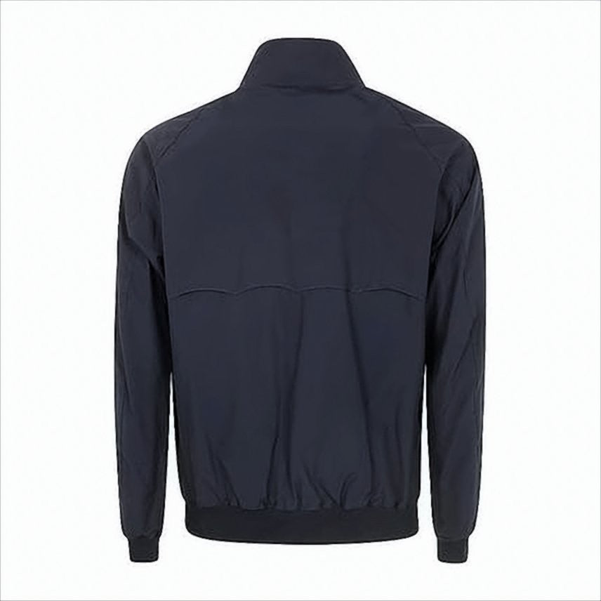 Classic Blue Bomber Jacket with Zip Closure