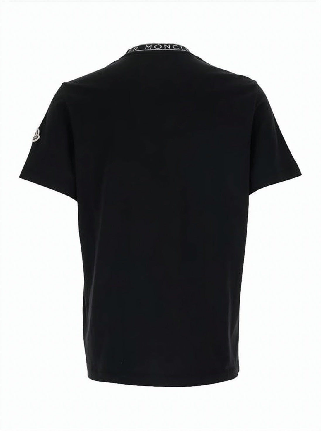 Short-Sleeved Black T-Shirt with Branded Trim