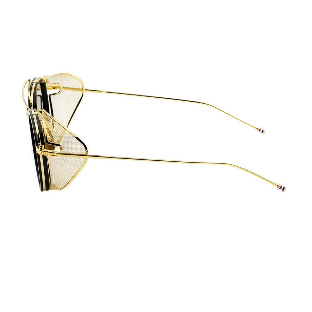 Matte Black Acetate Sunglasses With Gold-Plated Titanium Accents Ues808A - G0003