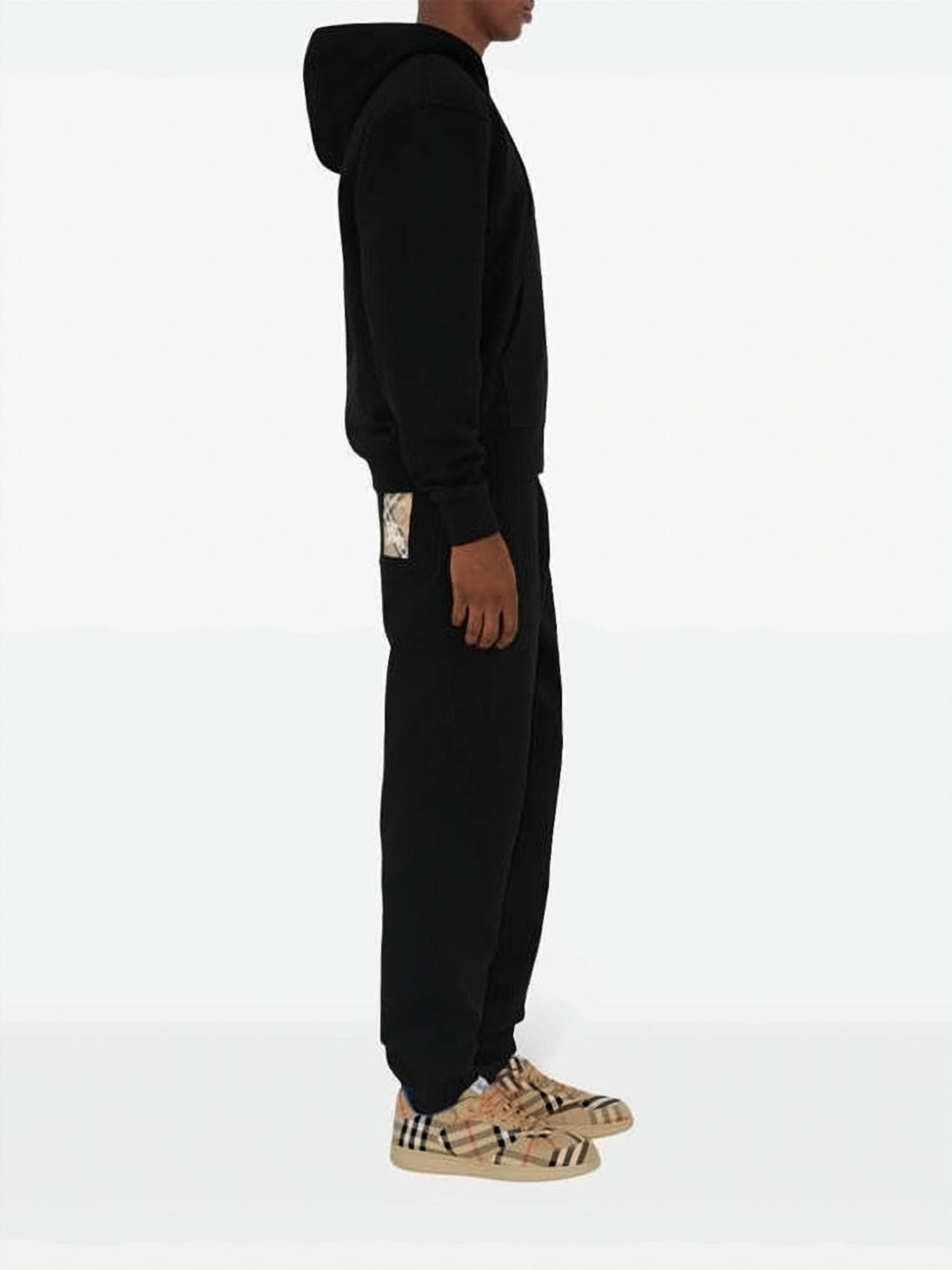 Zip-Up Black Cotton Hoodie