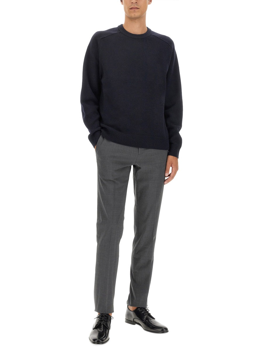 Minimalist Black Wool Jersey Sweater