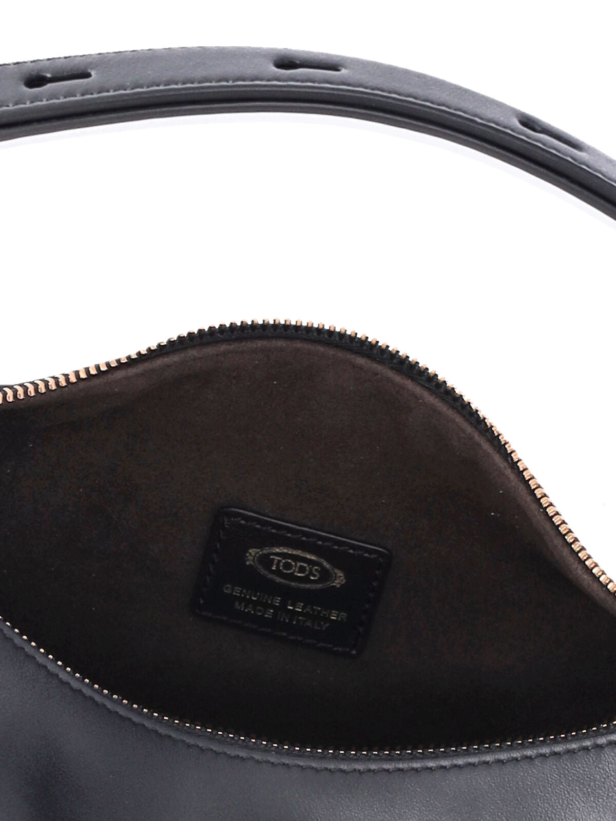 Black Metal Dots Calf Leather Shoulder Bag
